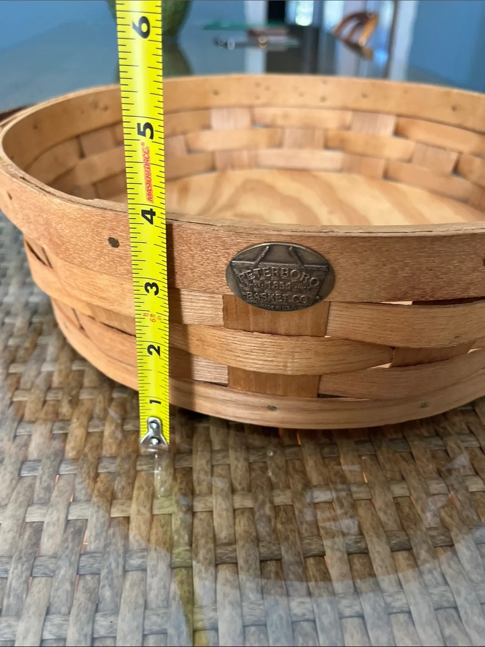 Vintage 13” x 4” Peterboro Maple Basket